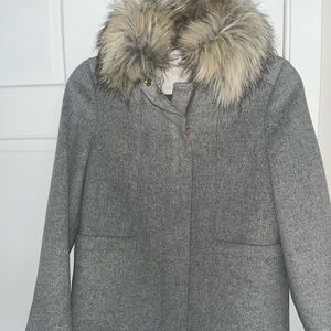 J Crew Girls Faux-Fur Collar Coat